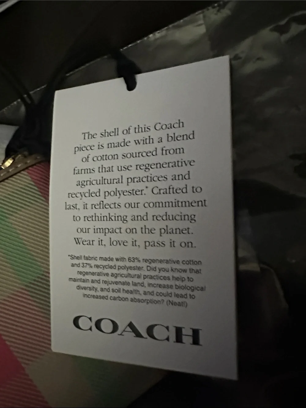 Coach Pink & Mint Plaid Zip Wristlet